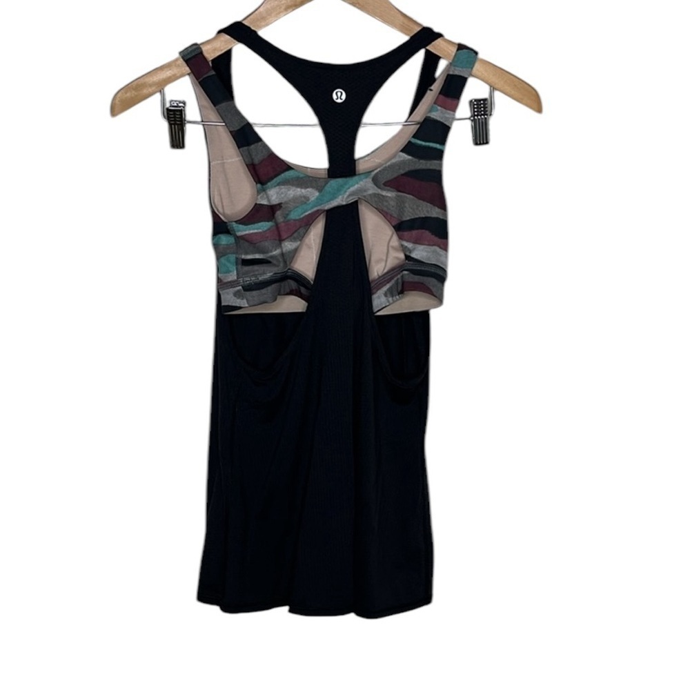 Lululemon All Sport Support Black Camo Tank Women Size 2 - Picture 3 of 4